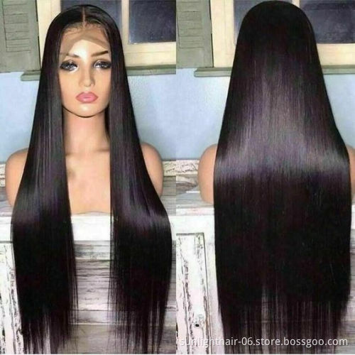 Sunlight hd lace wigs 100% virgin human hair long 36 38 42 inch straight virgin brazilian human hair extension unprocessed wig